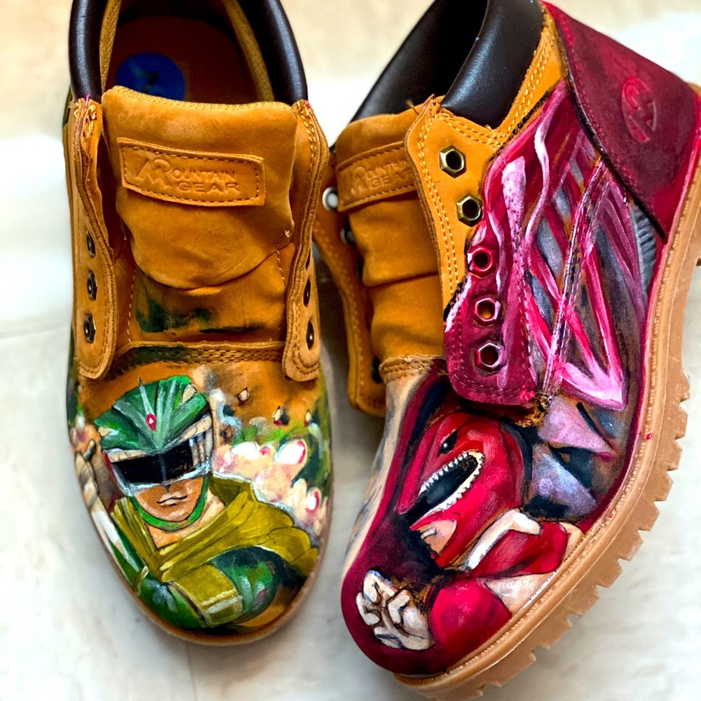 Custom painted Power Ranger Boots